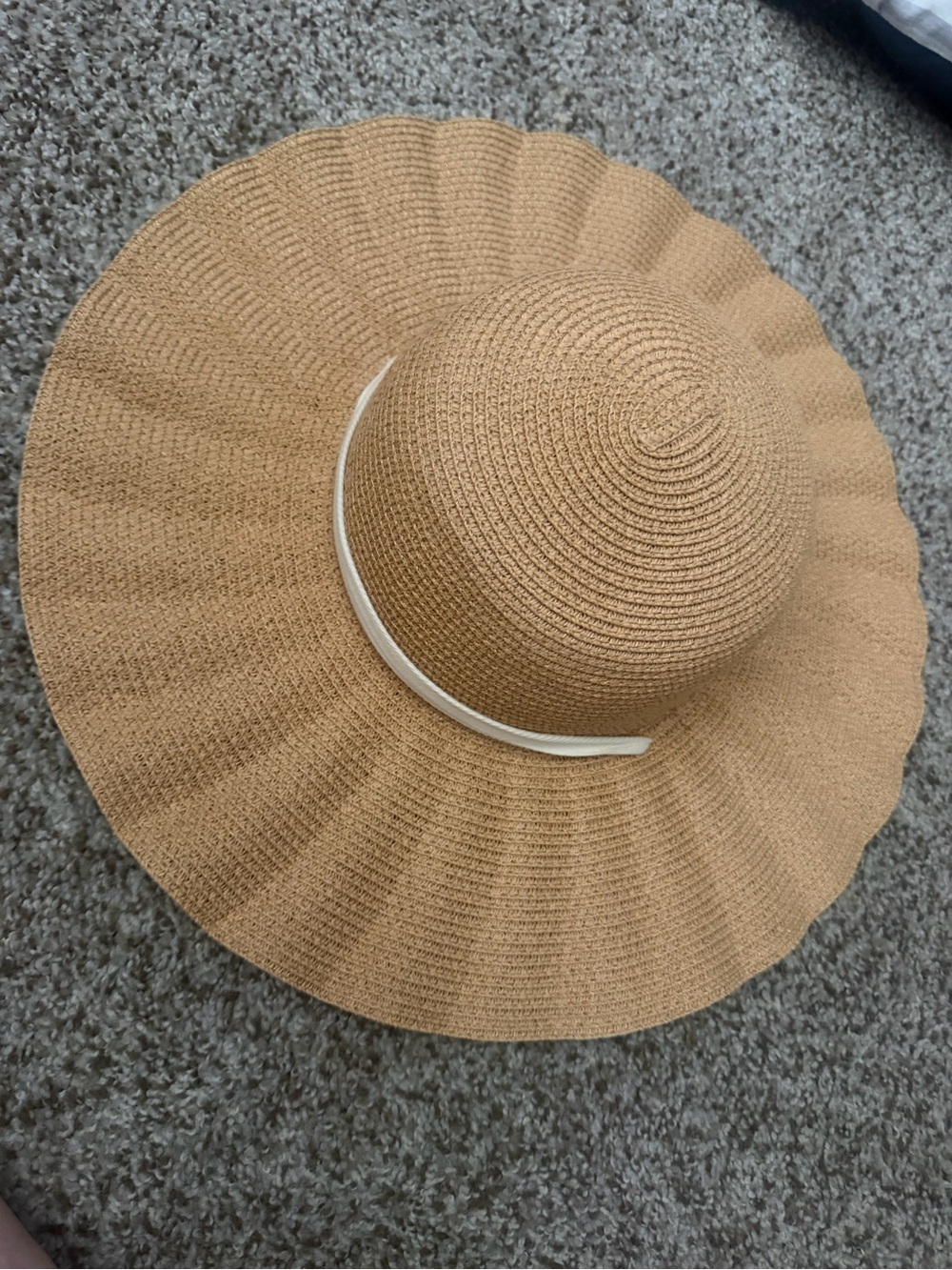 LC Lauren Conrad Tan Straw Sun Hat with Cream Trim